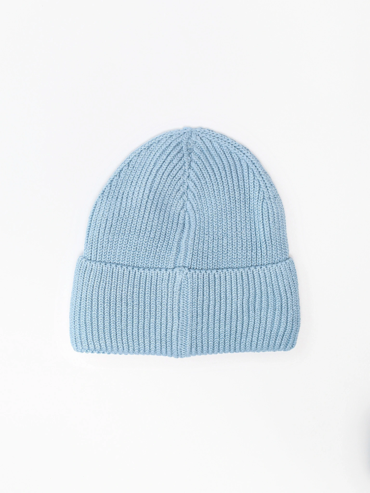 Шапка-бини из смесовой вискозы с отворотом на подкладе в ассортименте